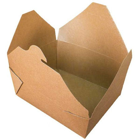 Eco-Packaging Recyclable #8 Kraft Take Out Food Box 6.75" x 5.5" x 2.5", Case of 300